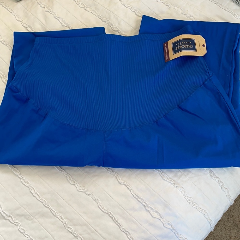 Cherokee workwear maternity royal blue scrub pants